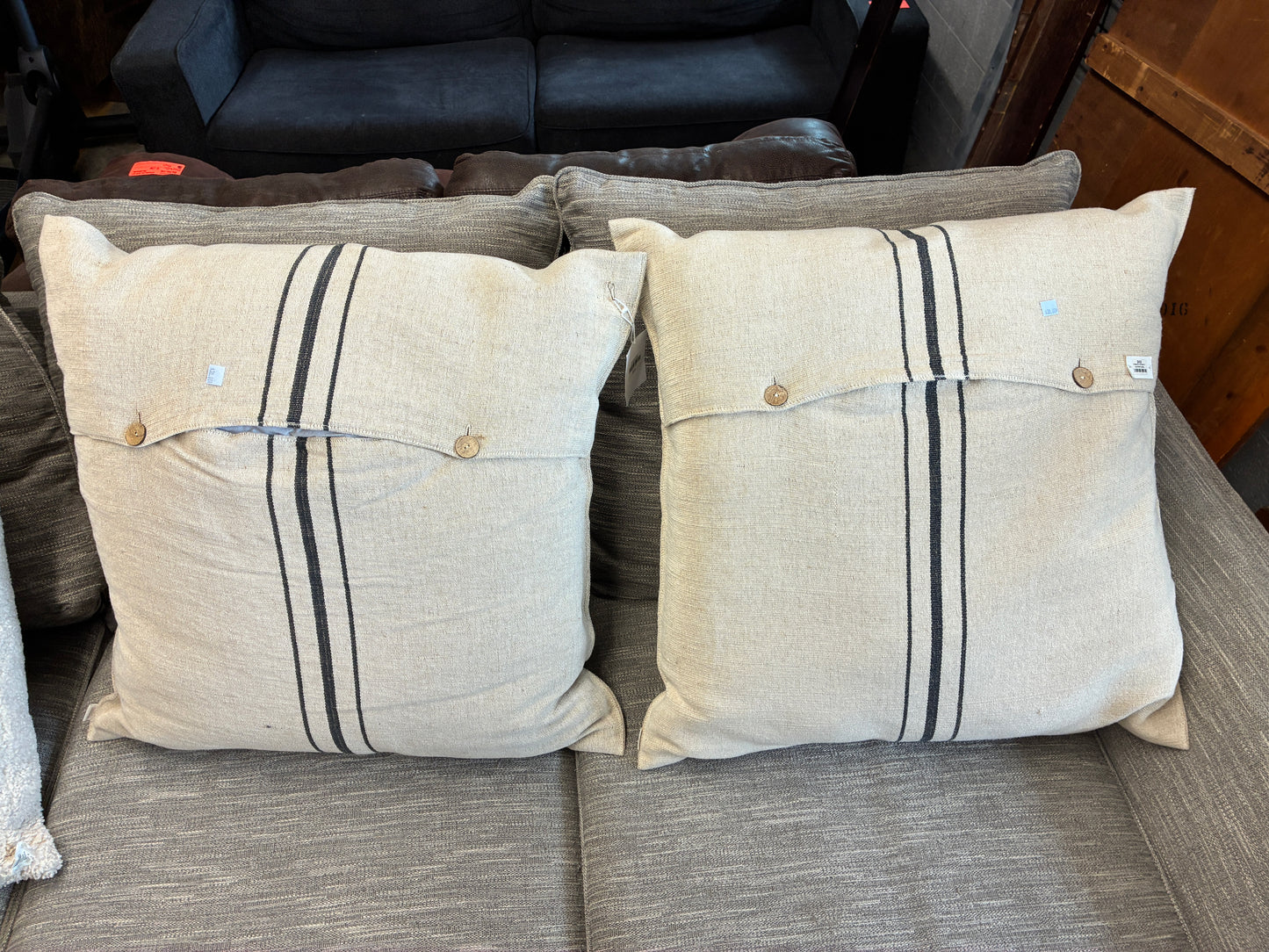 Arhaus Striped Linen Throw Pillows