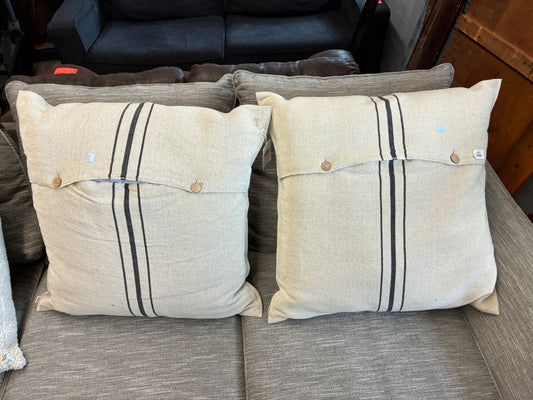 Arhaus Striped Linen Throw Pillows
