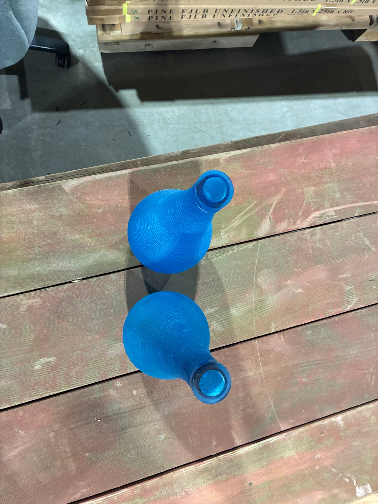 Blue Glass Decorative Vases