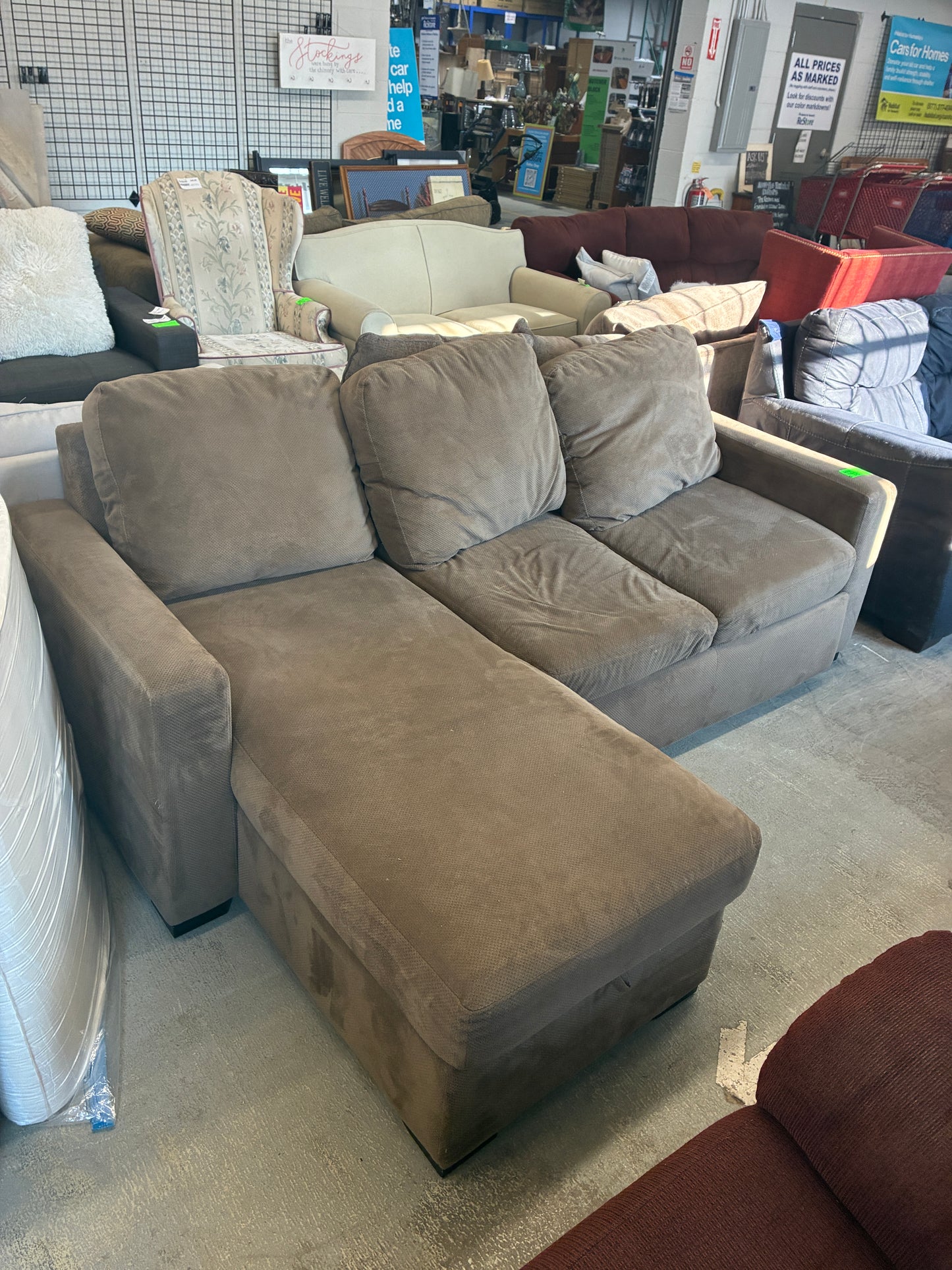 Brown Chaise Sectional Sofa