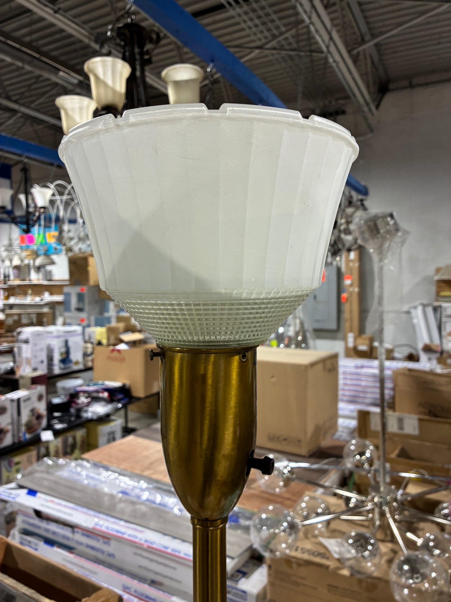 Rembrandt Lamps Vintage Table Lamp with Glass Shade