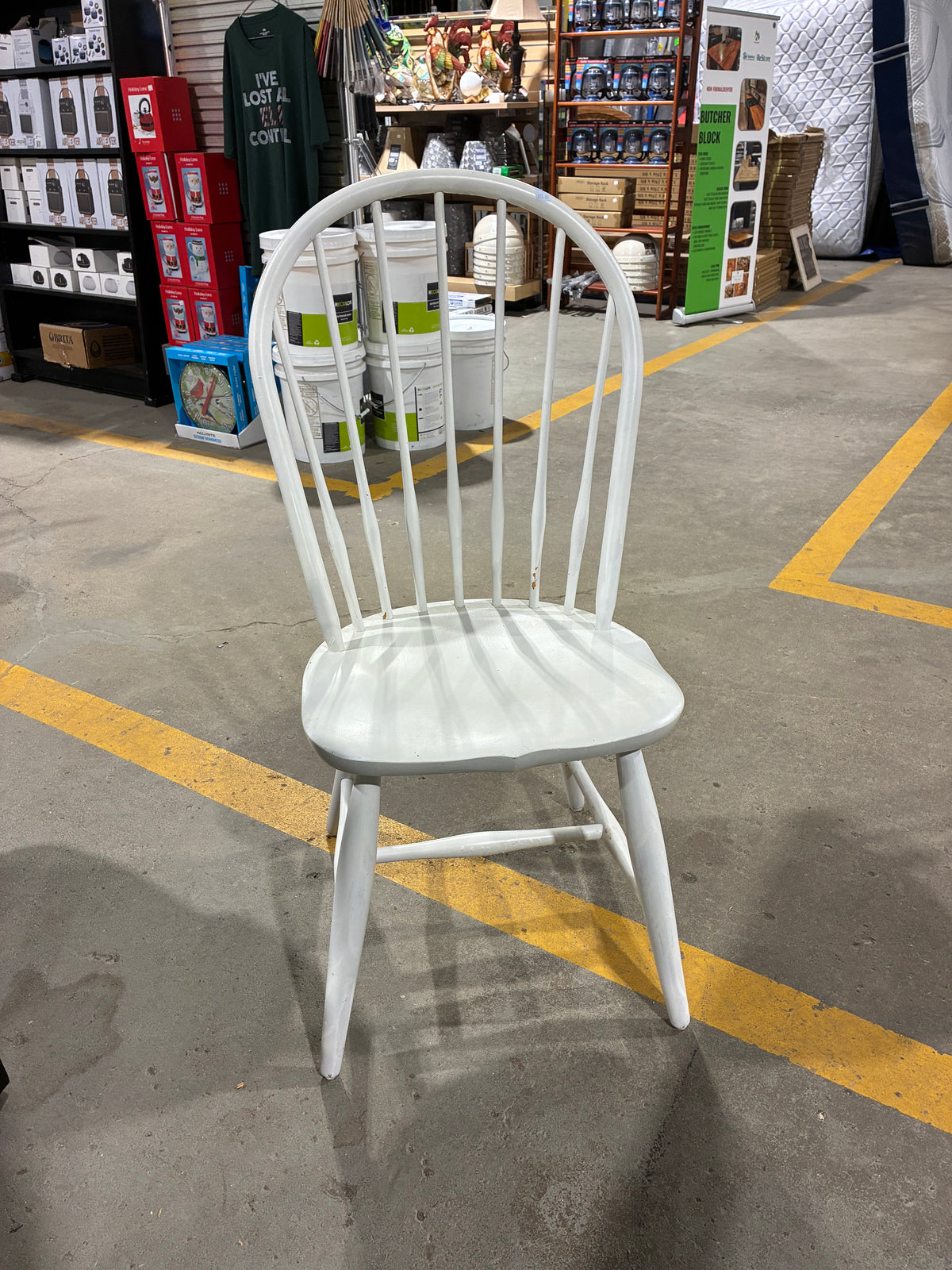 White Windsor-Style Dining Chair