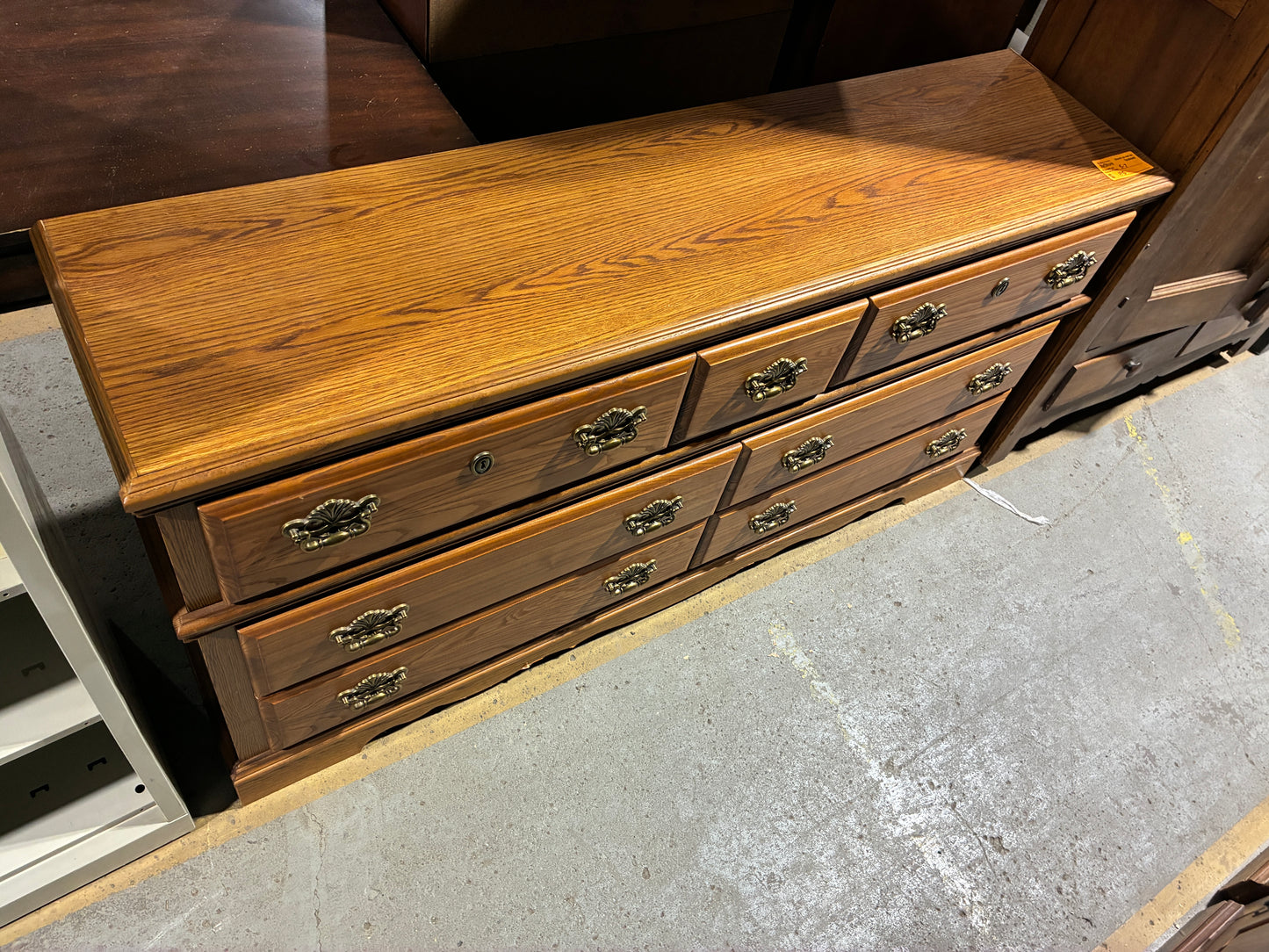 Traditional 7-Drawer Dresser with Brass Hardware