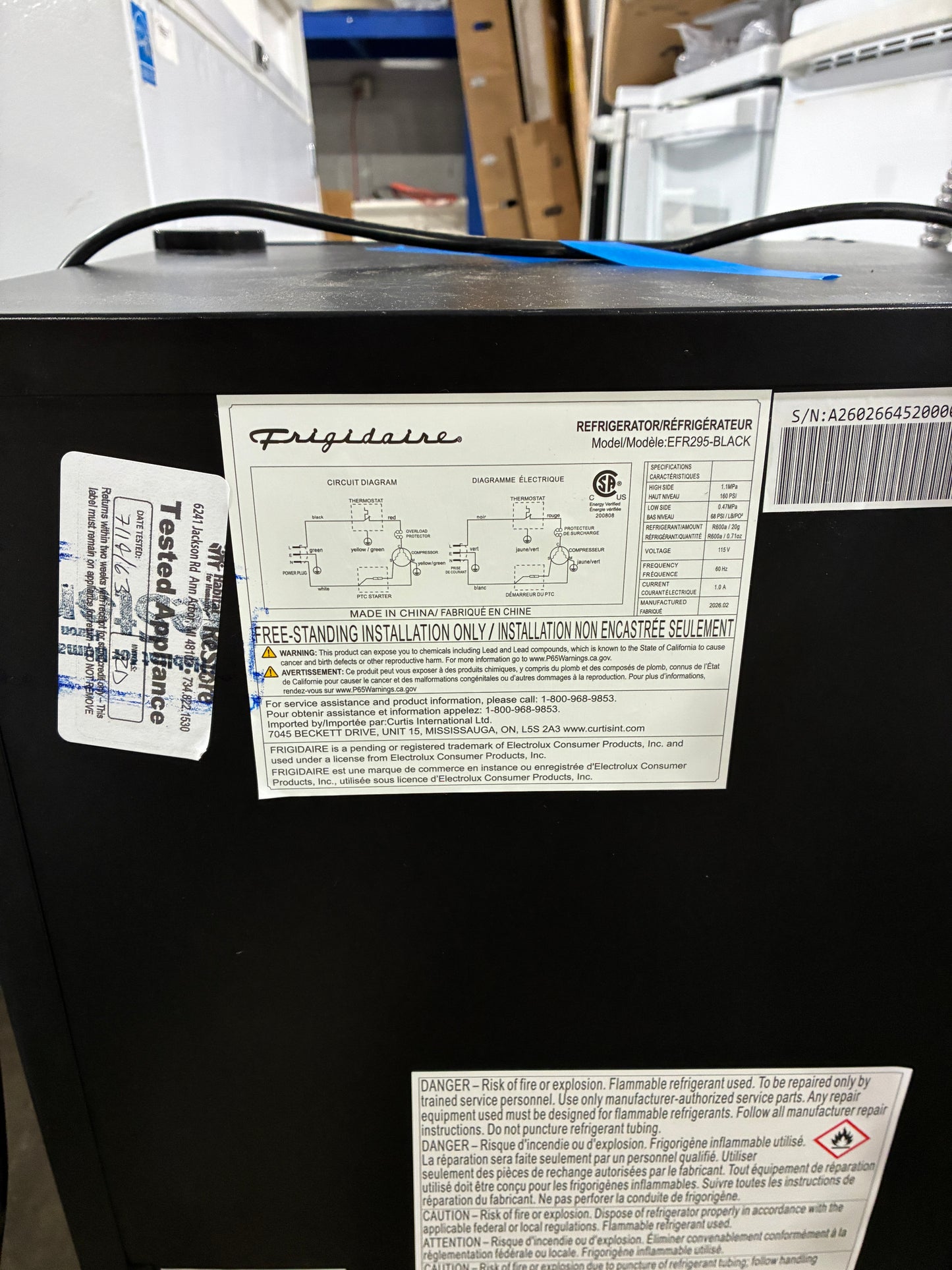 Frigidaire Black Compact Mini Refrigerator