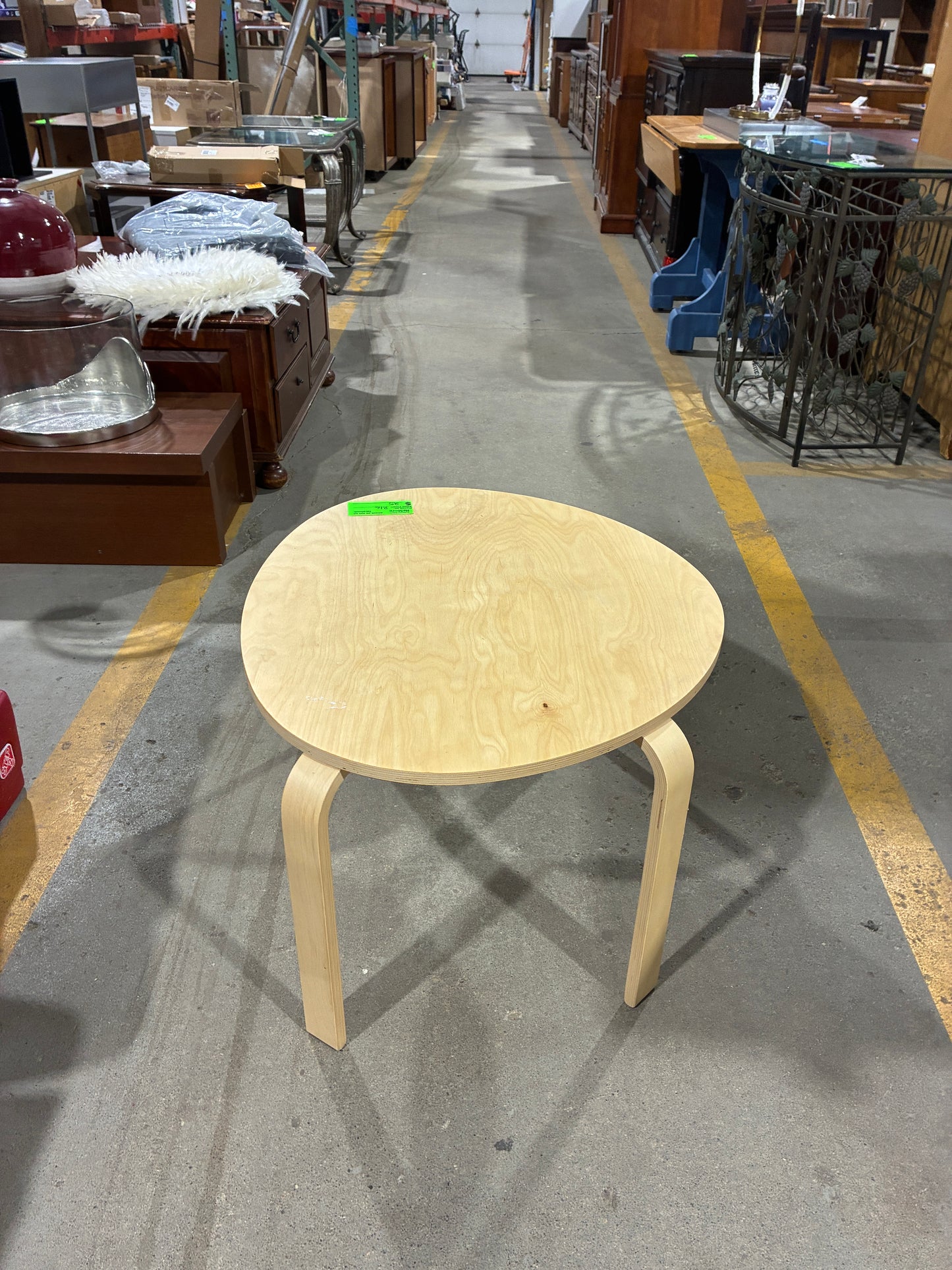 Light Wood Round Accent Table
