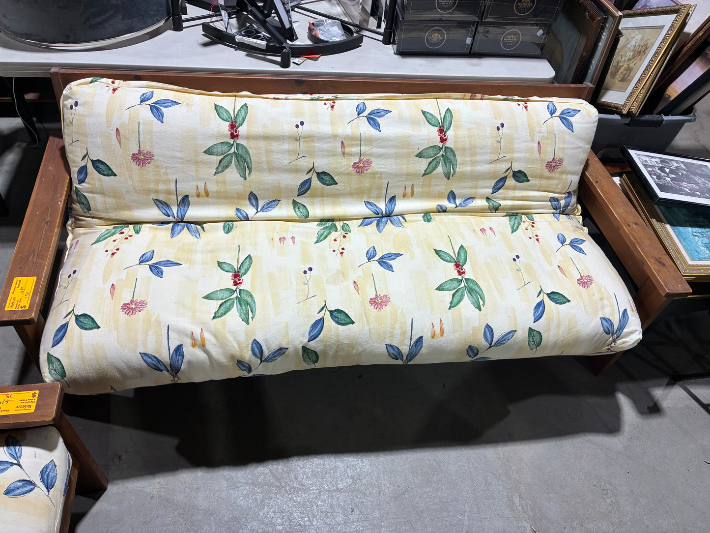 Rustic Wood Frame Sofa