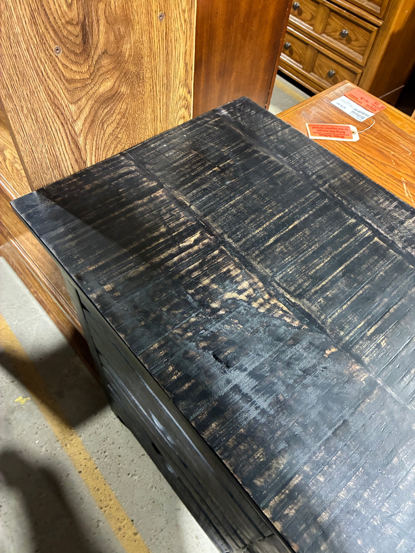 Industrial Style Black Storage Cabinet with Drawers & Door