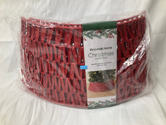 Kirkland’s Home Christmas Collection – 26” Red Woven Seagrass Tree Collar
