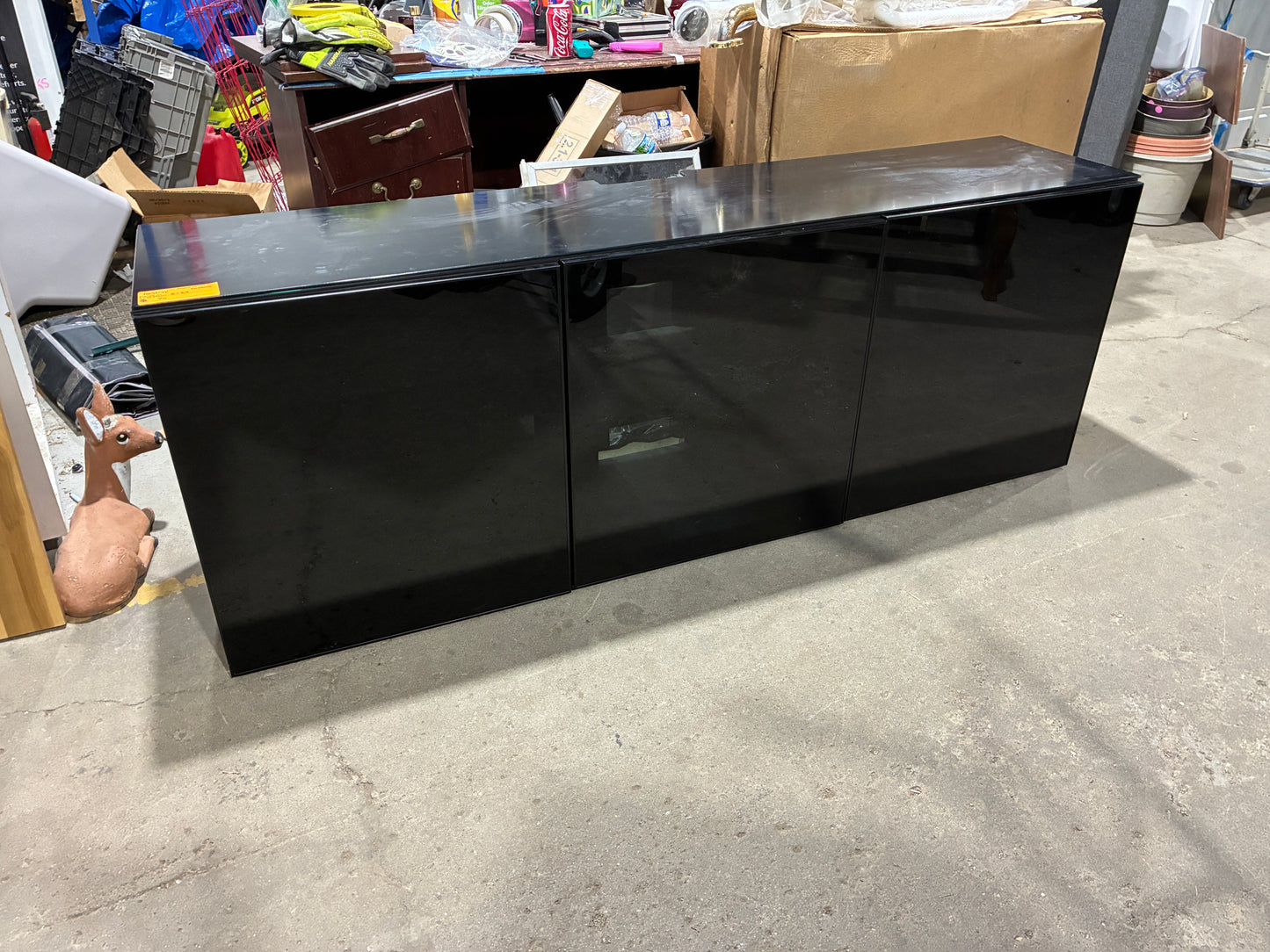IKEA BESTÅ Black Glass Door Storage Cabinet