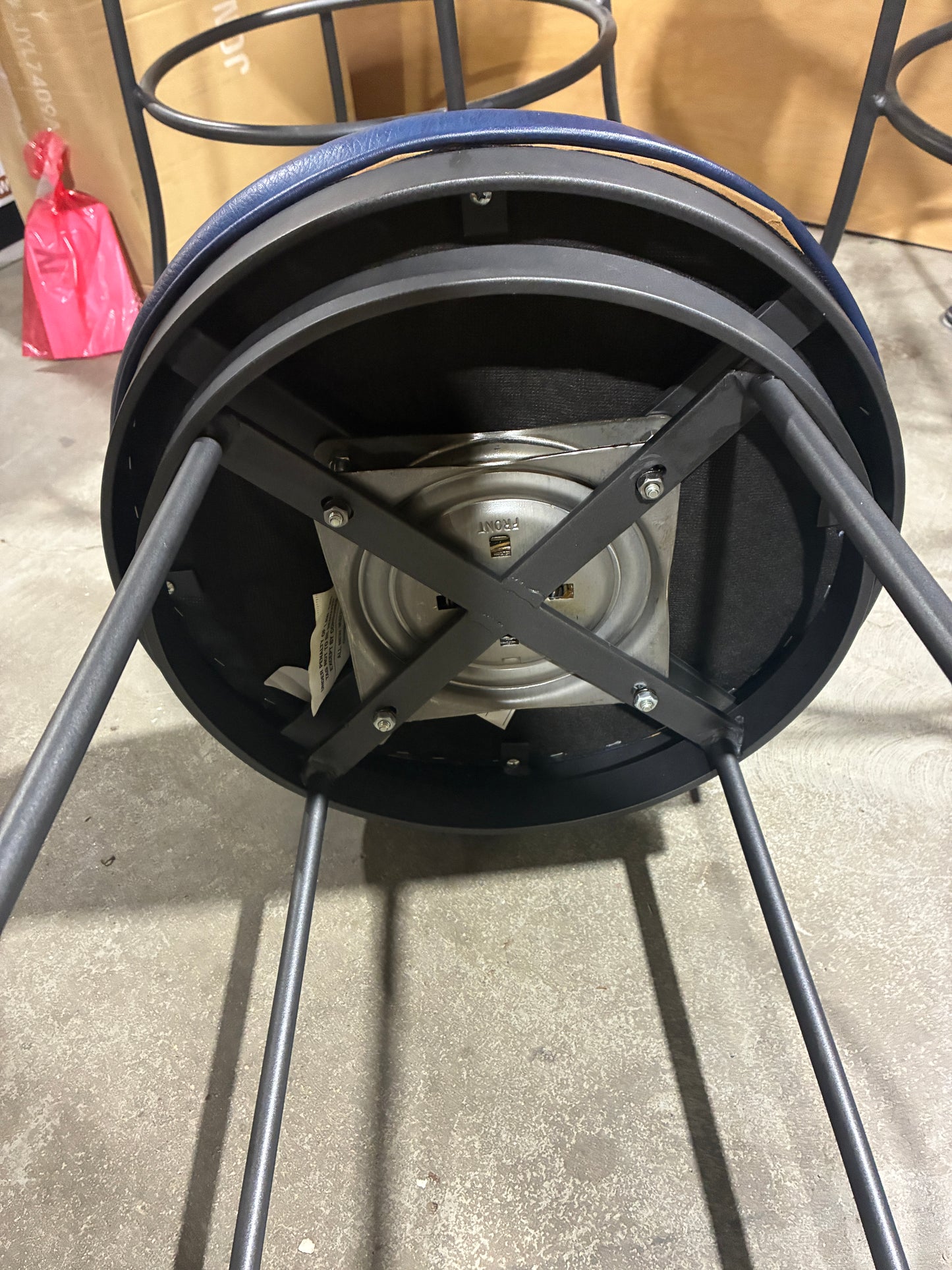 Blue Swivel Bar Stool