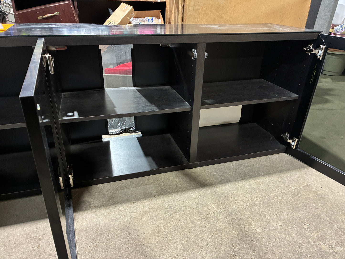 IKEA BESTÅ Black Glass Door Storage Cabinet