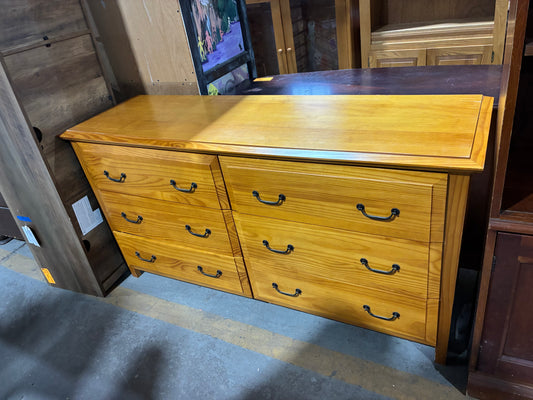 Honey Pine 6-Drawer Dresser