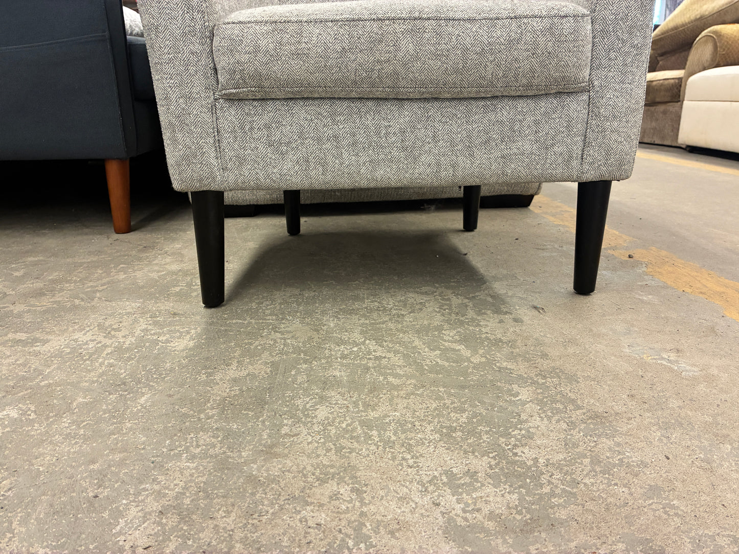 Modern Gray Barrel Accent Chair
