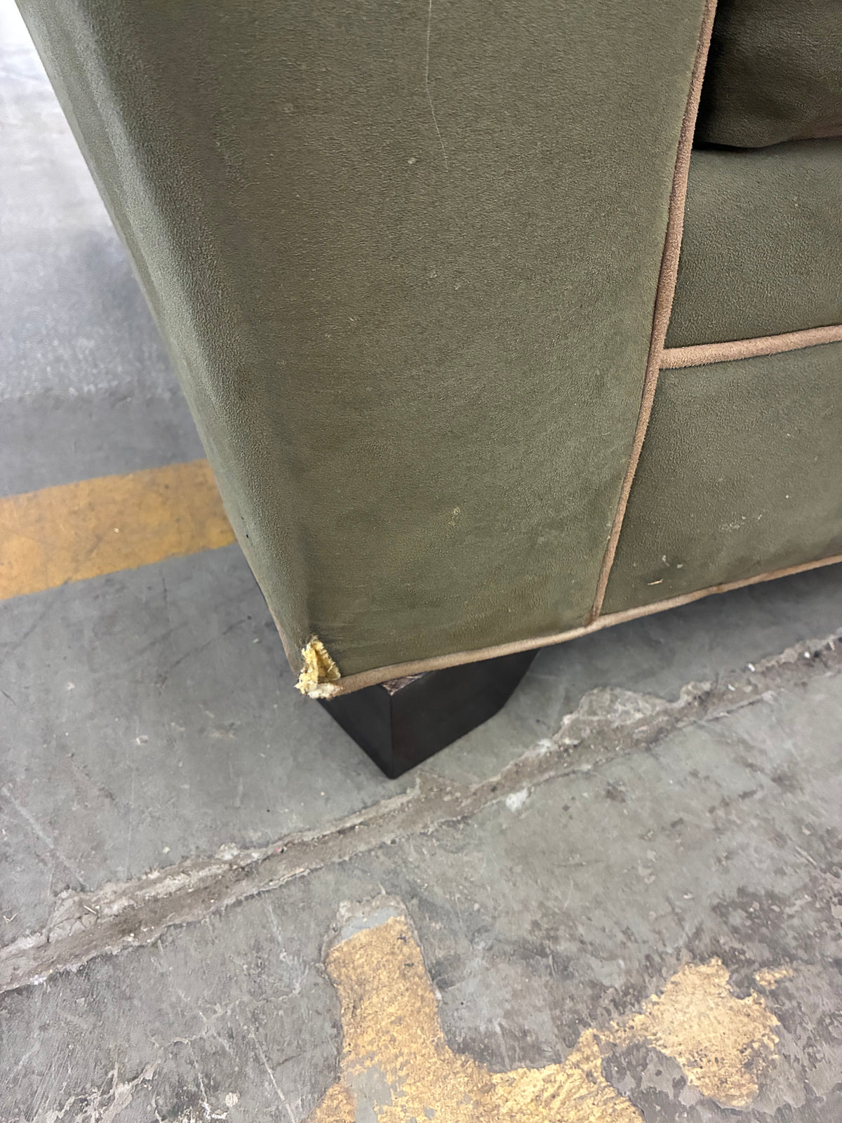 Olive Green Upholstered Sofa