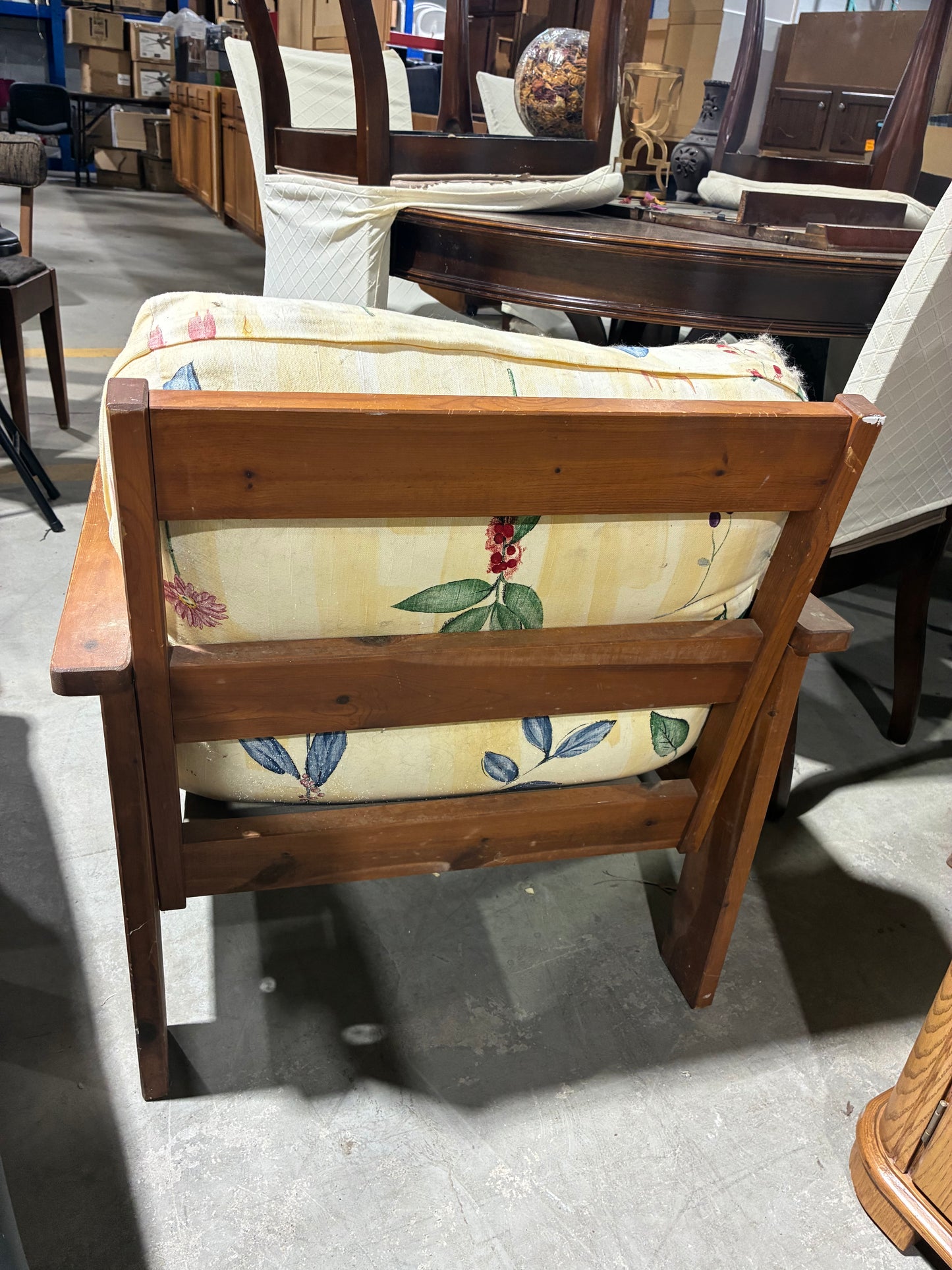 Rustic Wood Frame Accent Chair