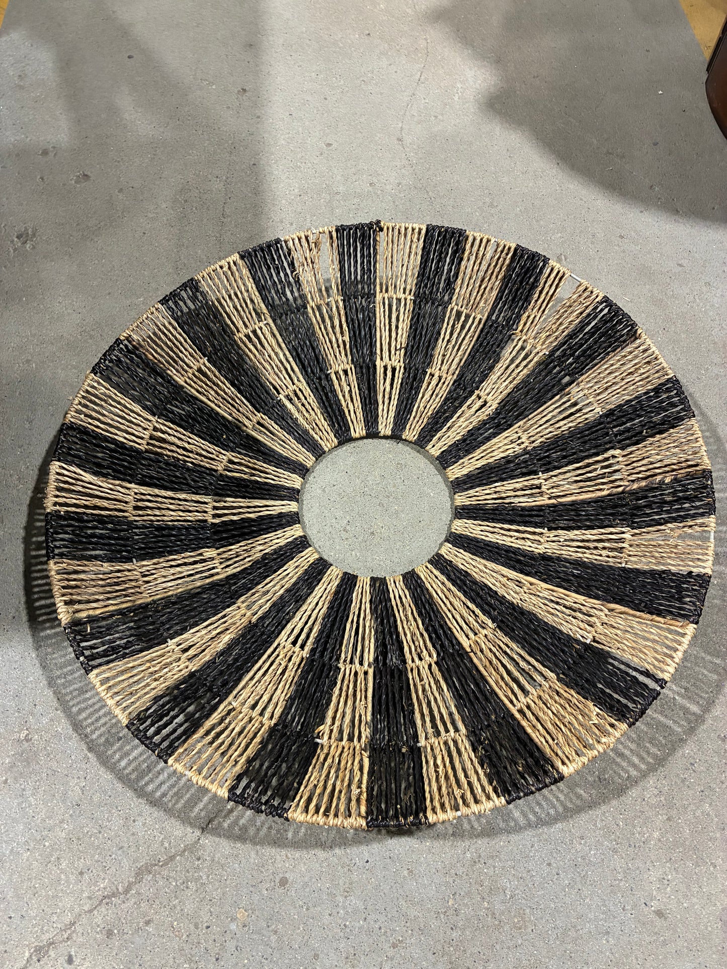 Black & Natural Woven Sunburst Wall Décor