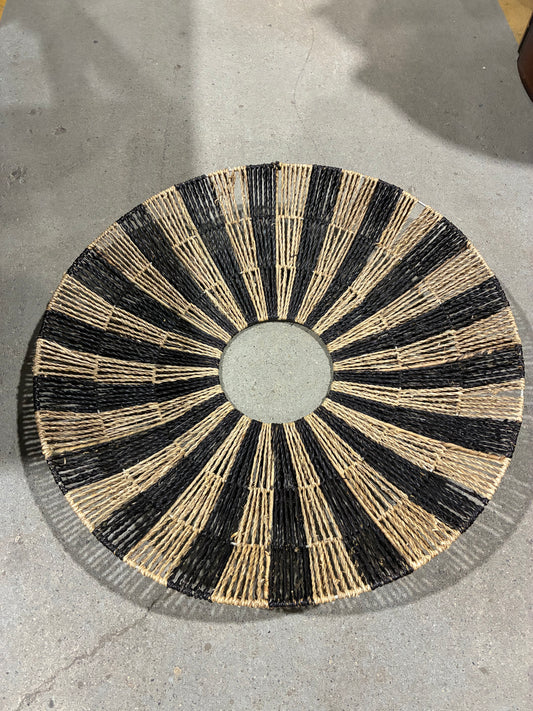 Black & Natural Woven Sunburst Wall Décor