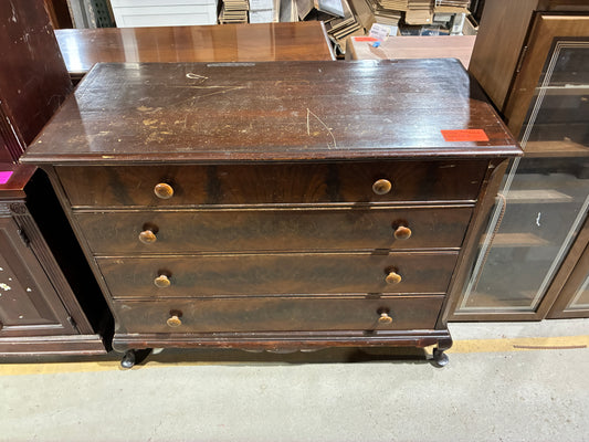 Vintage Wood 4-Drawer Dresser