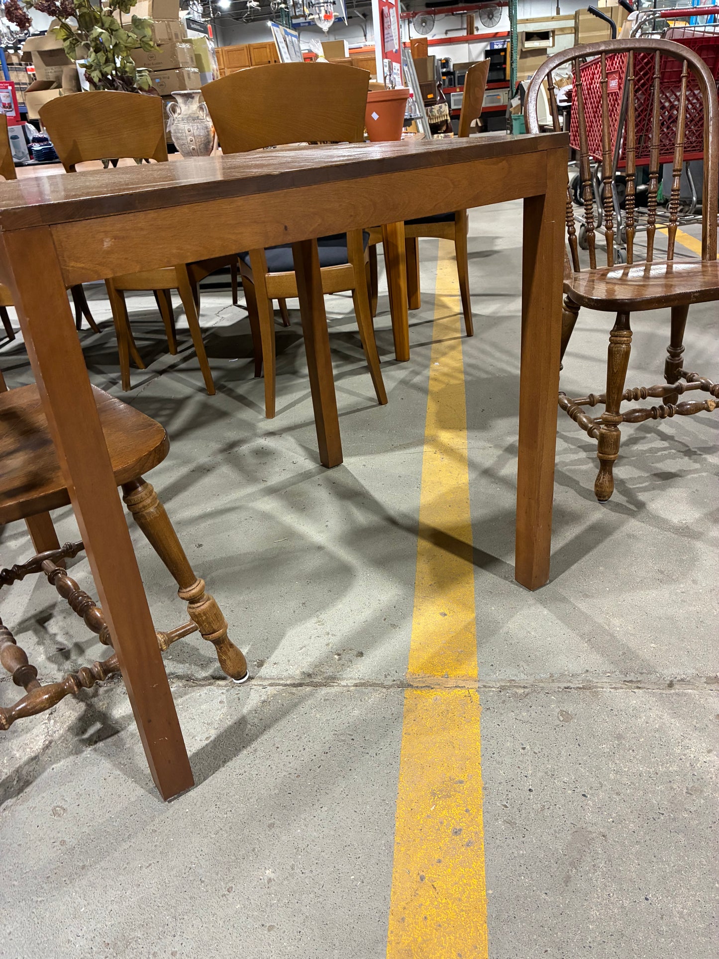 Solid Wood Dining Table with 2 Windsor Chairs