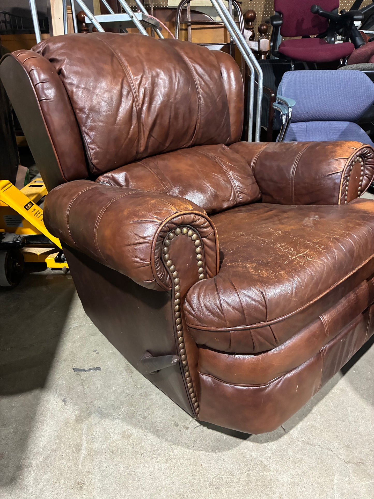 Lane Brown Leather Recliner Chair #1