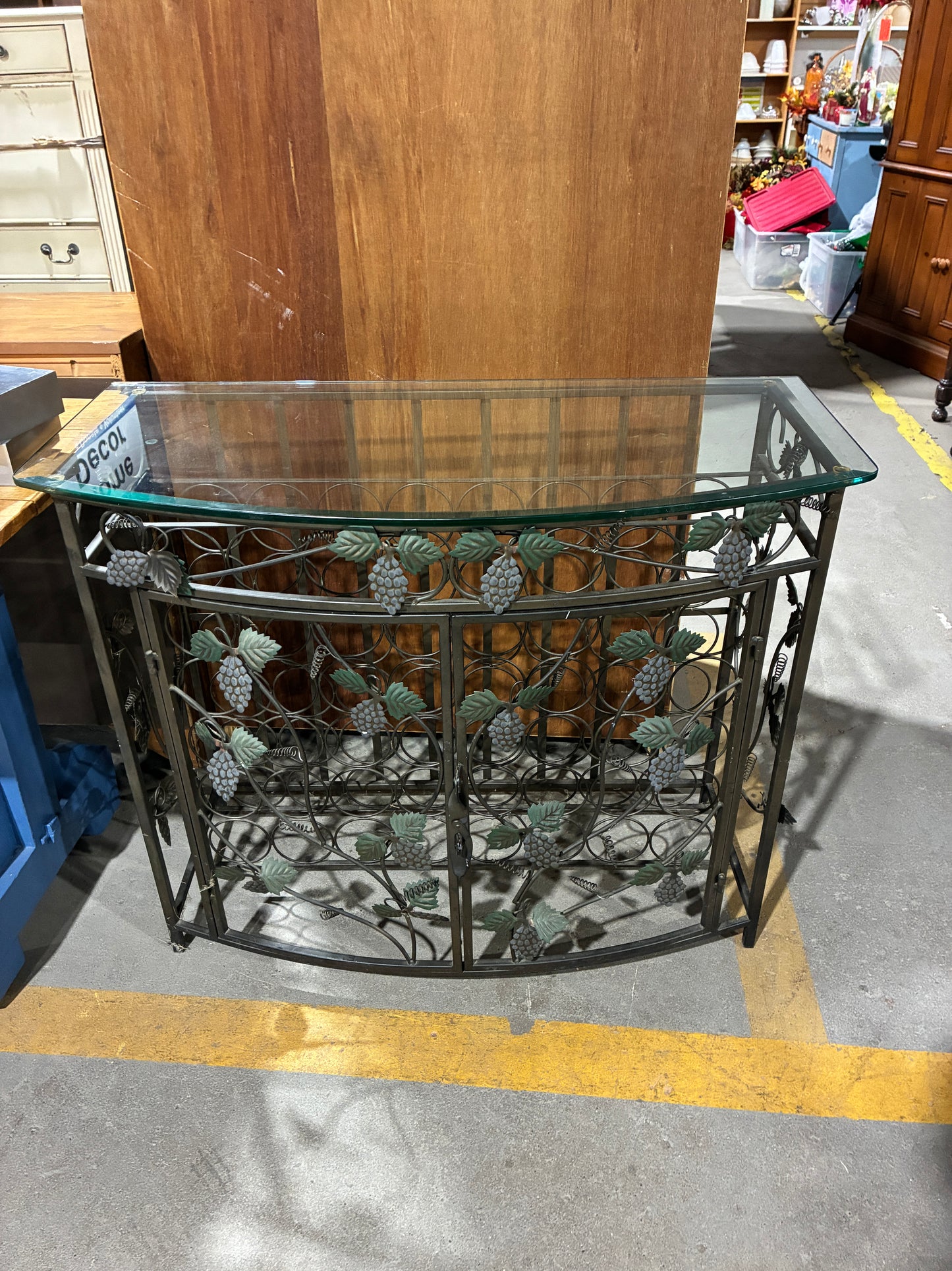 Decorative Metal Wine Rack Console Table