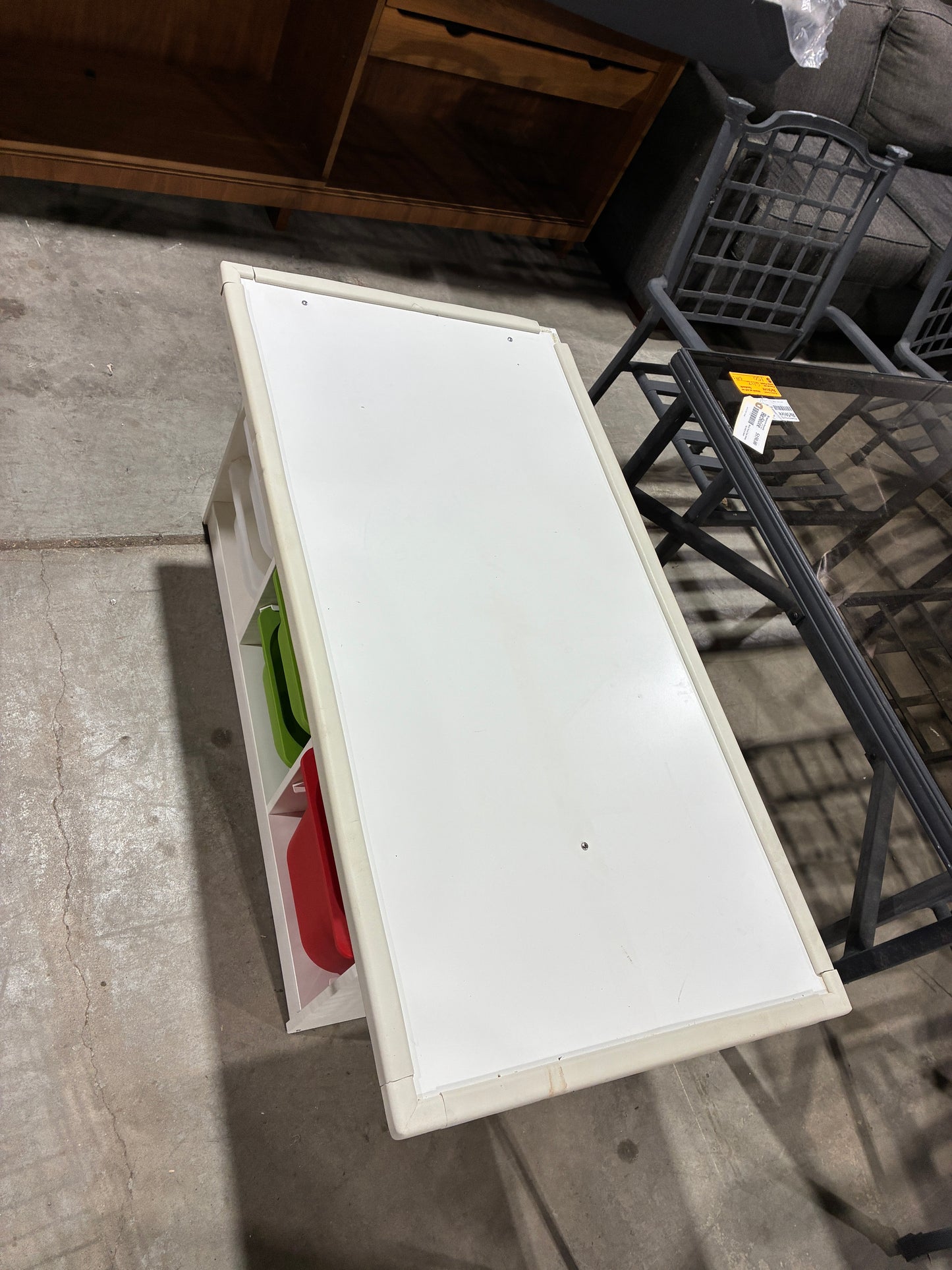 White Kids Activity Table with Storage Bins