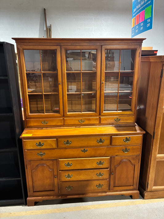 Traditional Cherry Wood China Cabinet & Buffet Hutch