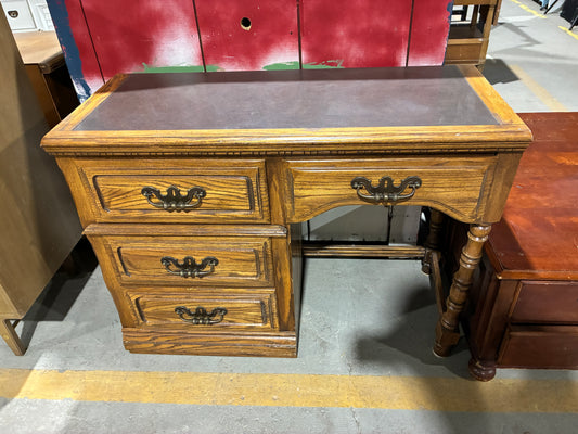 Lea Furniture Oak Student Desk with File Drawers