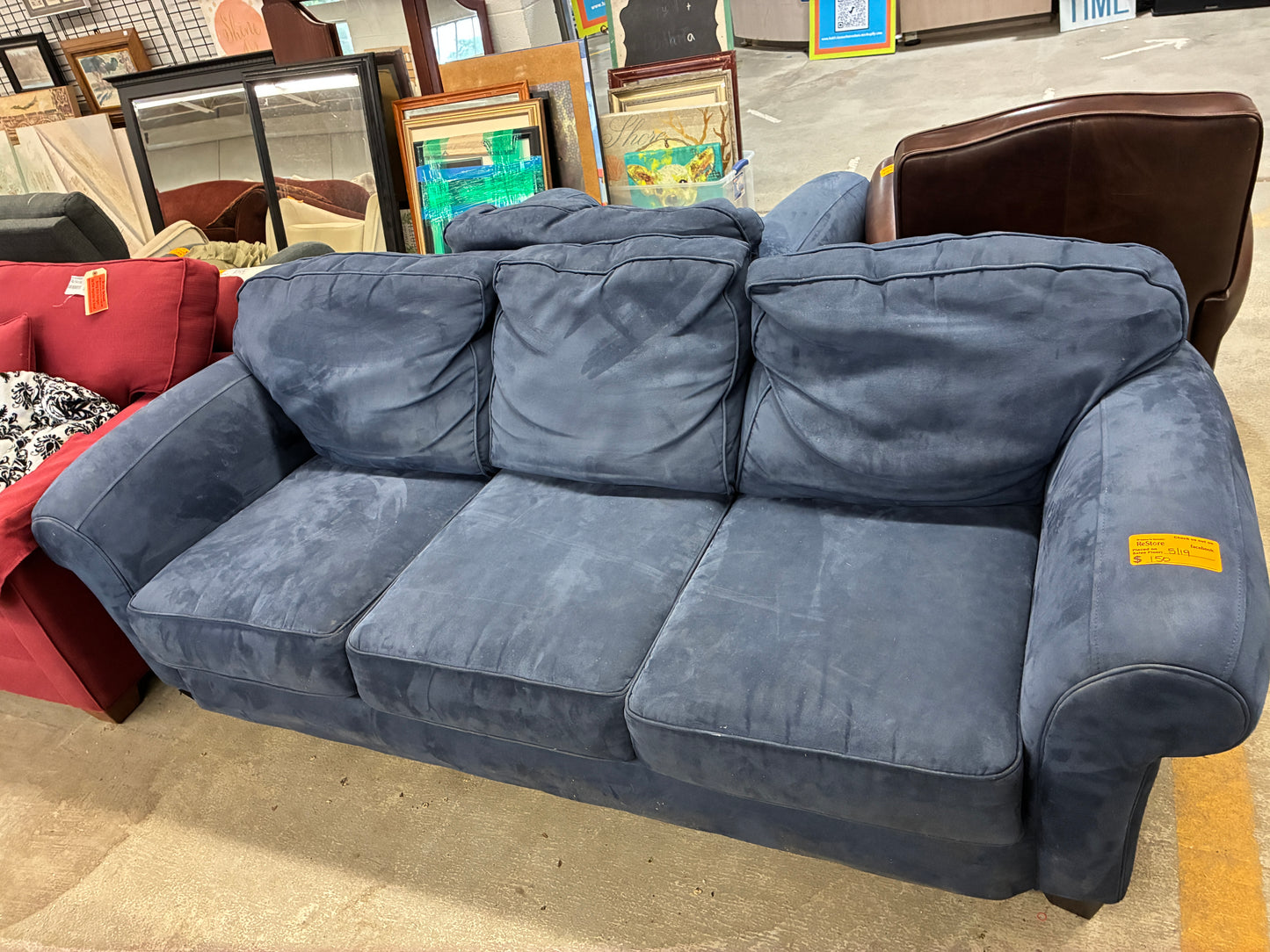 Bauhaus Blue Upholstered Sofa