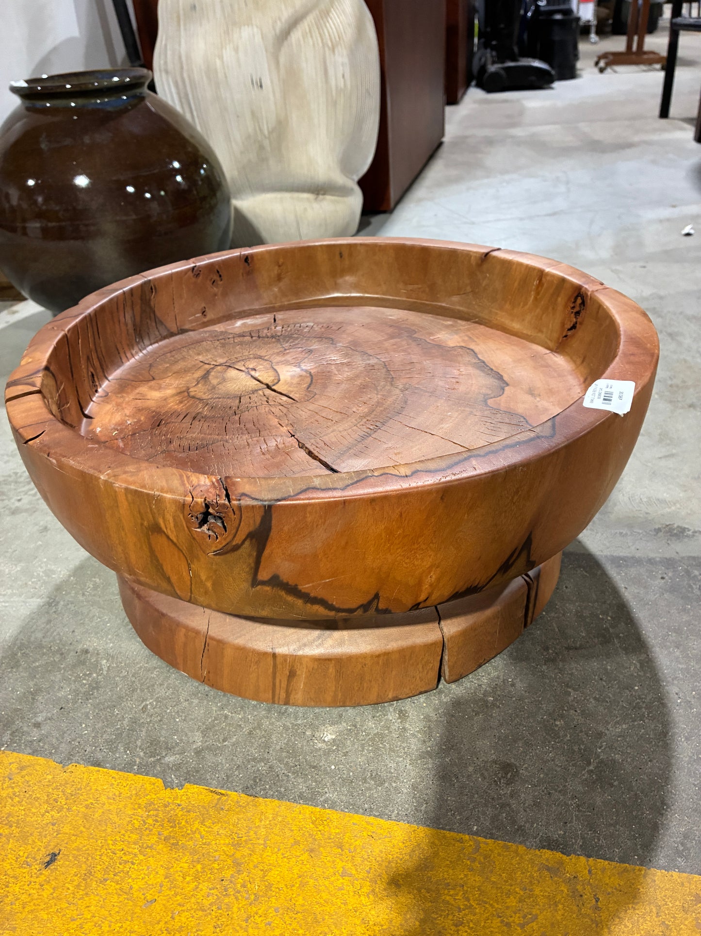 Arhaus Manu Natural Wood Low Bowl