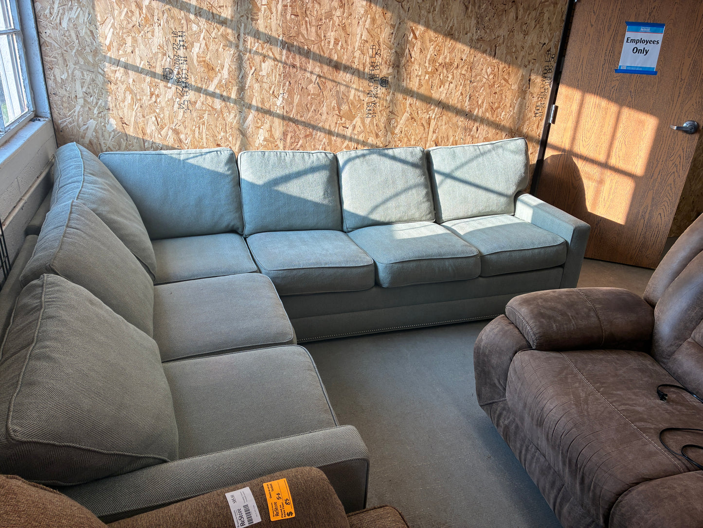 Ethan Allen Gray Sectional Sofa