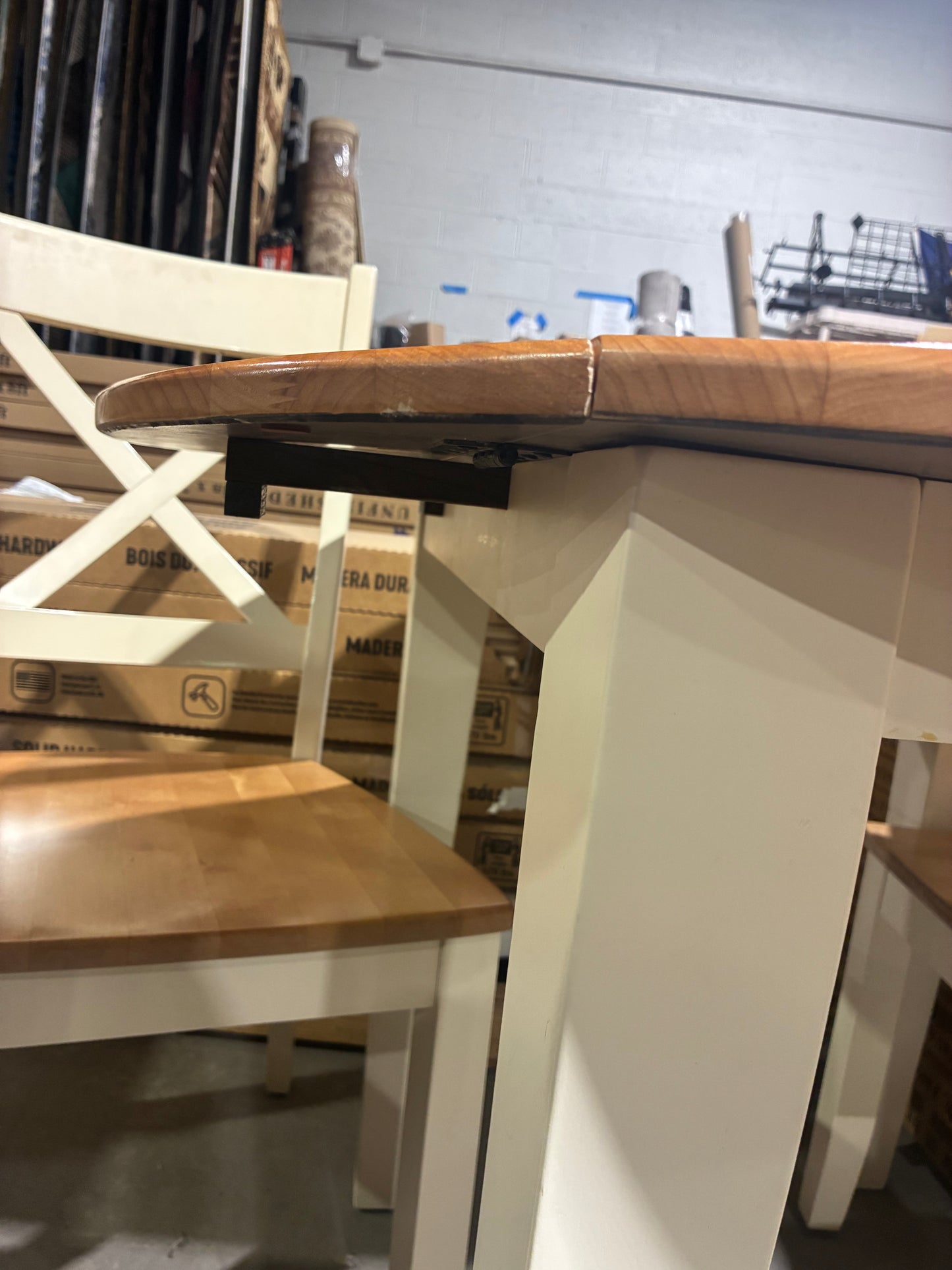 Five-Piece Dining Set with 4 Chairs and Drop-Leaf Table