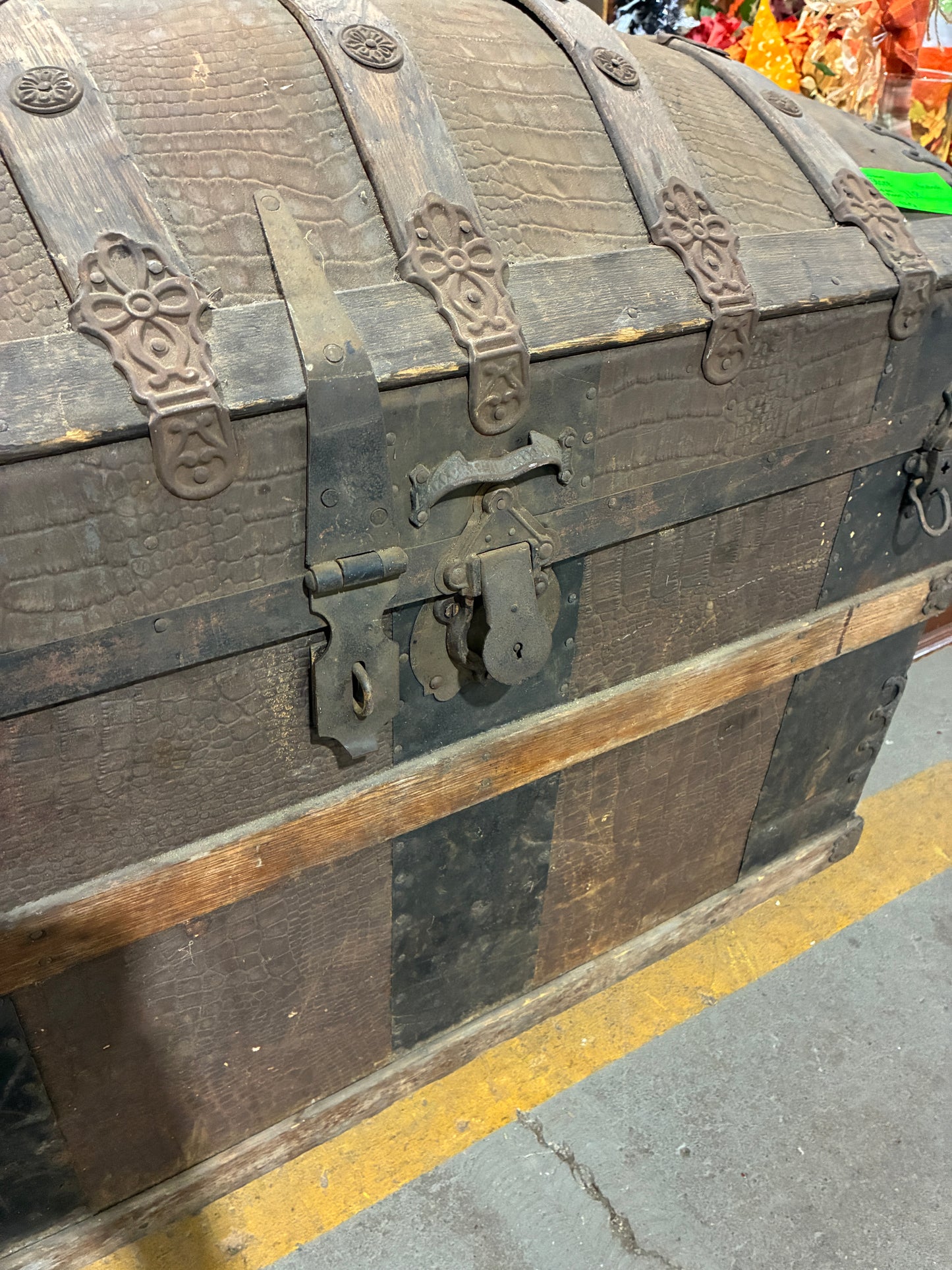Antique Dome Top Steamer Trunk