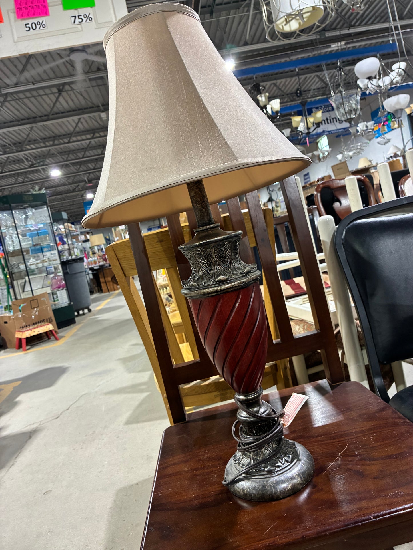 Decorative Red Glass Table Lamp