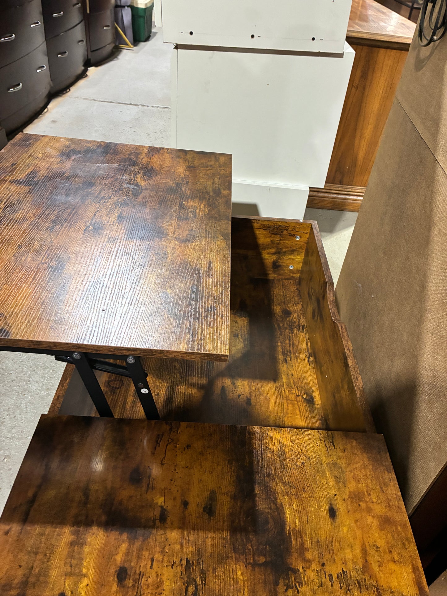 Rustic Lift-Top Coffee Table with Hidden Storage