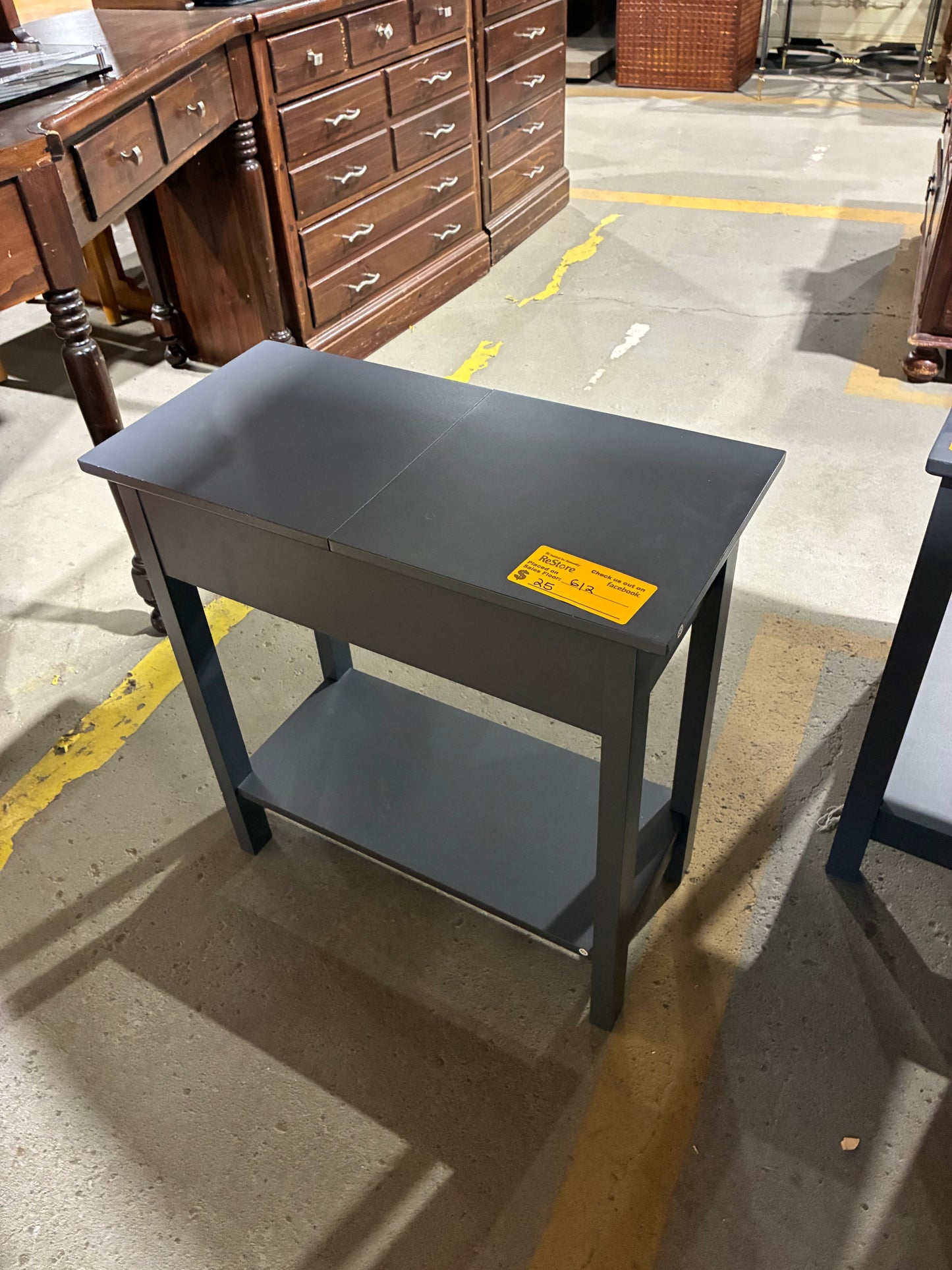 Gray Storage End Table
