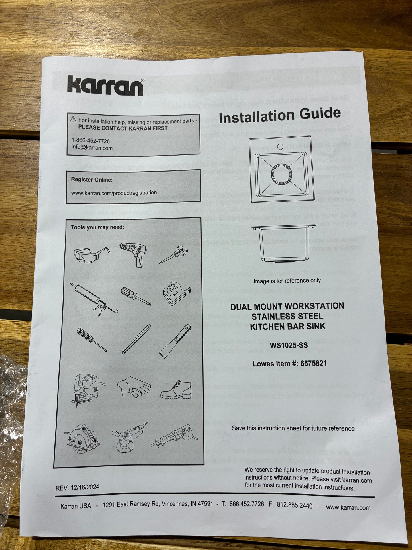 Karran Elite Stainless Steel Workstation Bar Sink Kit