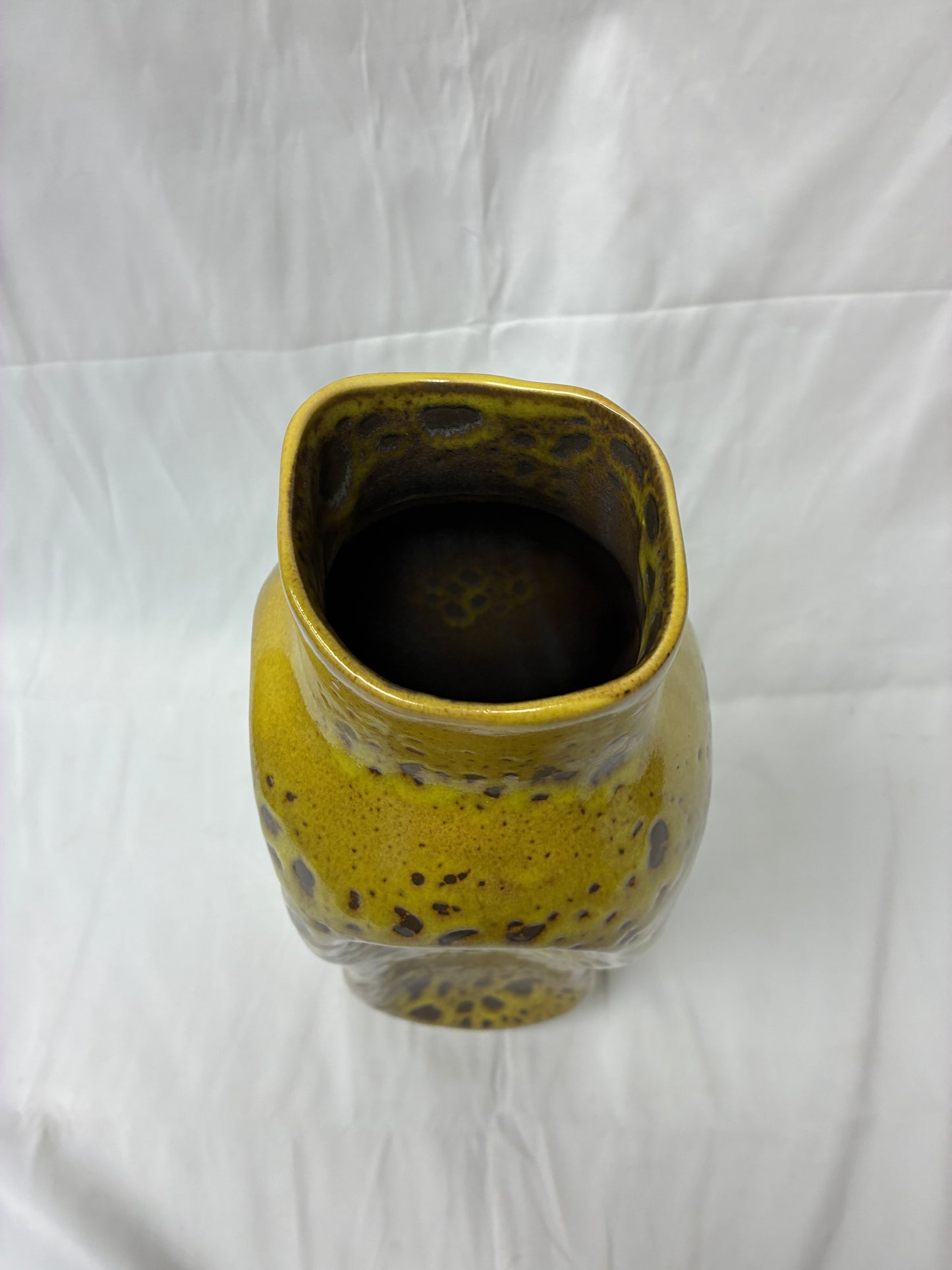 Arhaus Artisan Organic Vase – Yellow Speckled Glaze