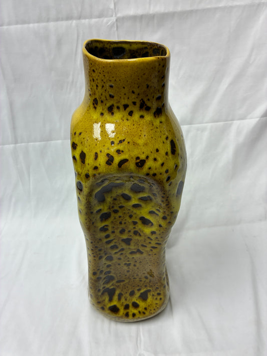 Arhaus Artisan Organic Vase – Yellow Speckled Glaze