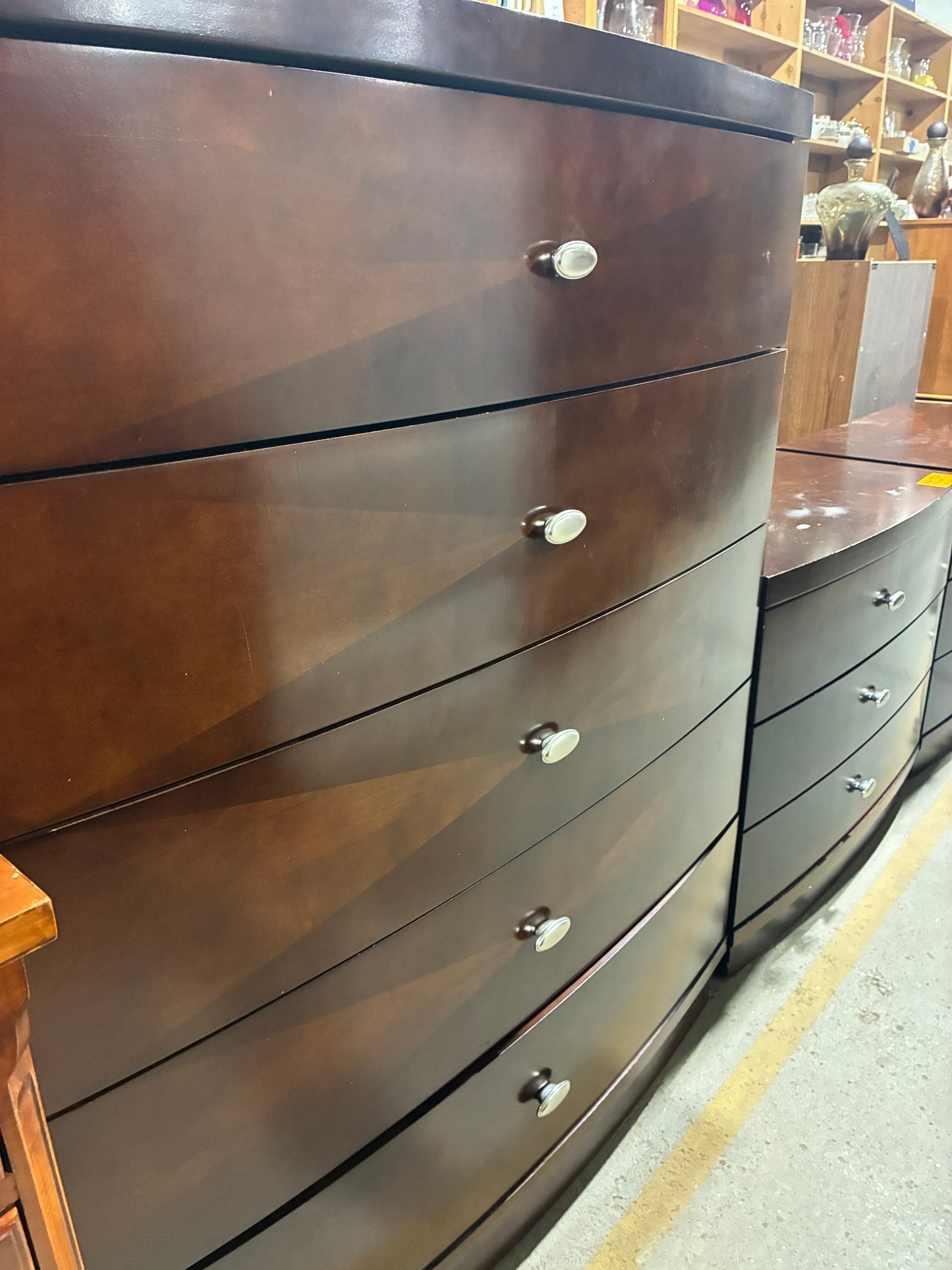 Modern Curved Five Drawer Chest