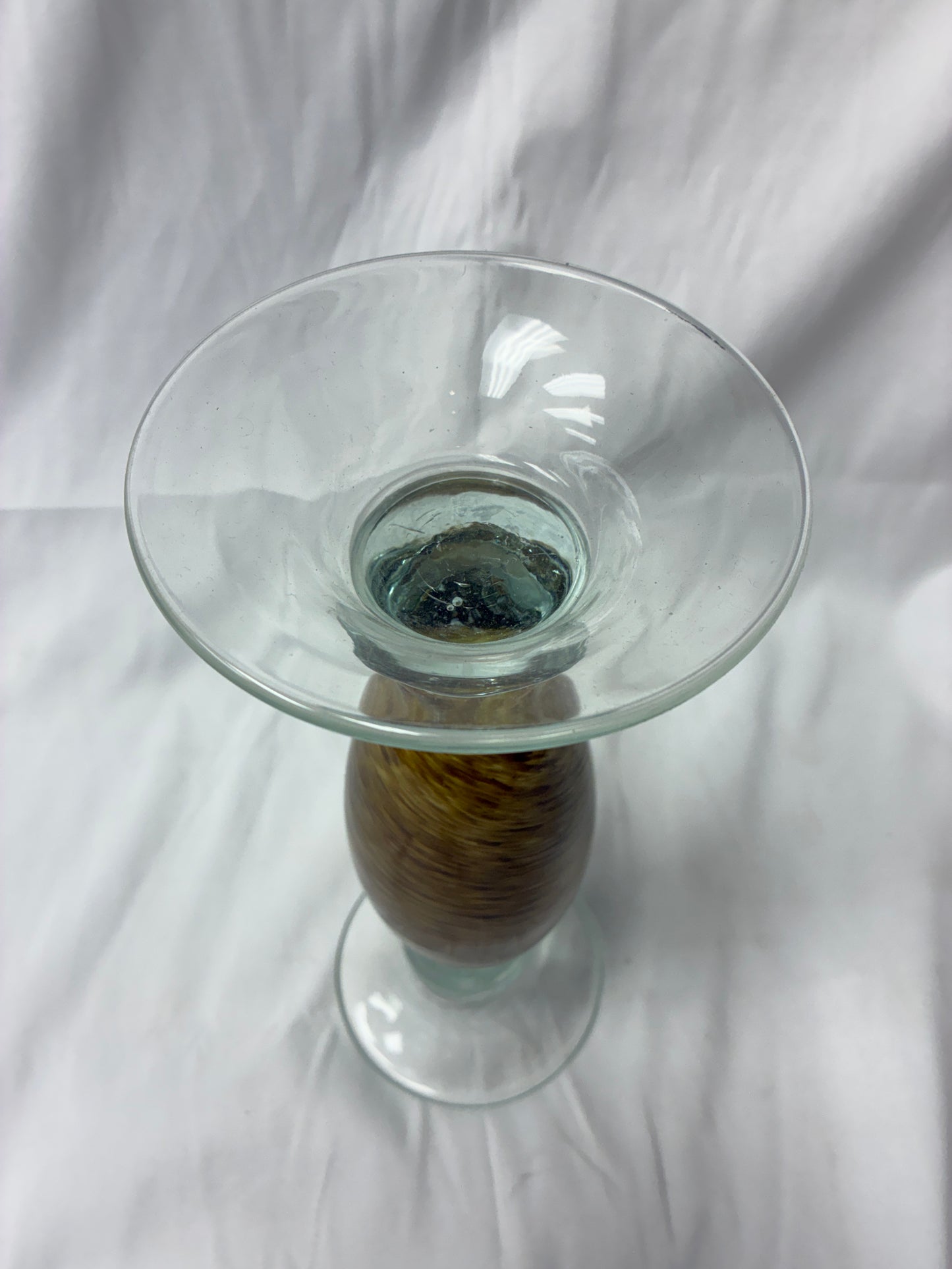 Decorative Glass and Wood Tone Vase
