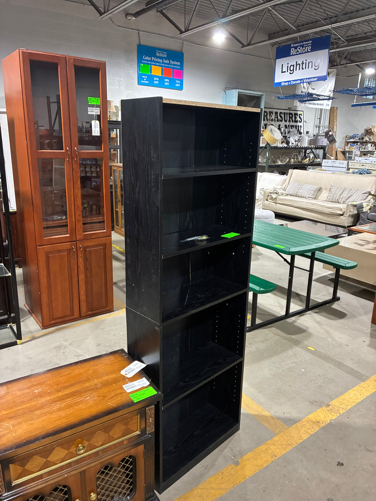 Tall Black Adjustable Bookshelf