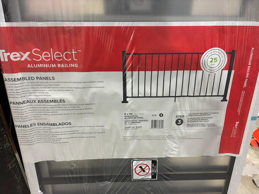 Trex Select 6' x 36" Aluminum Railing Panel, Charcoal Black