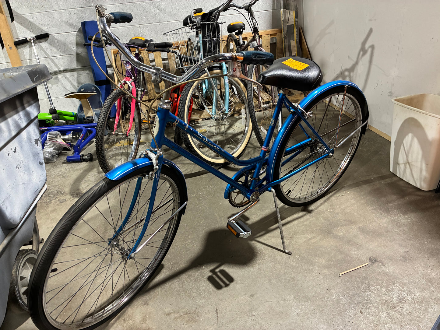 Vintage Blue Schwinn Cruiser Bicycle