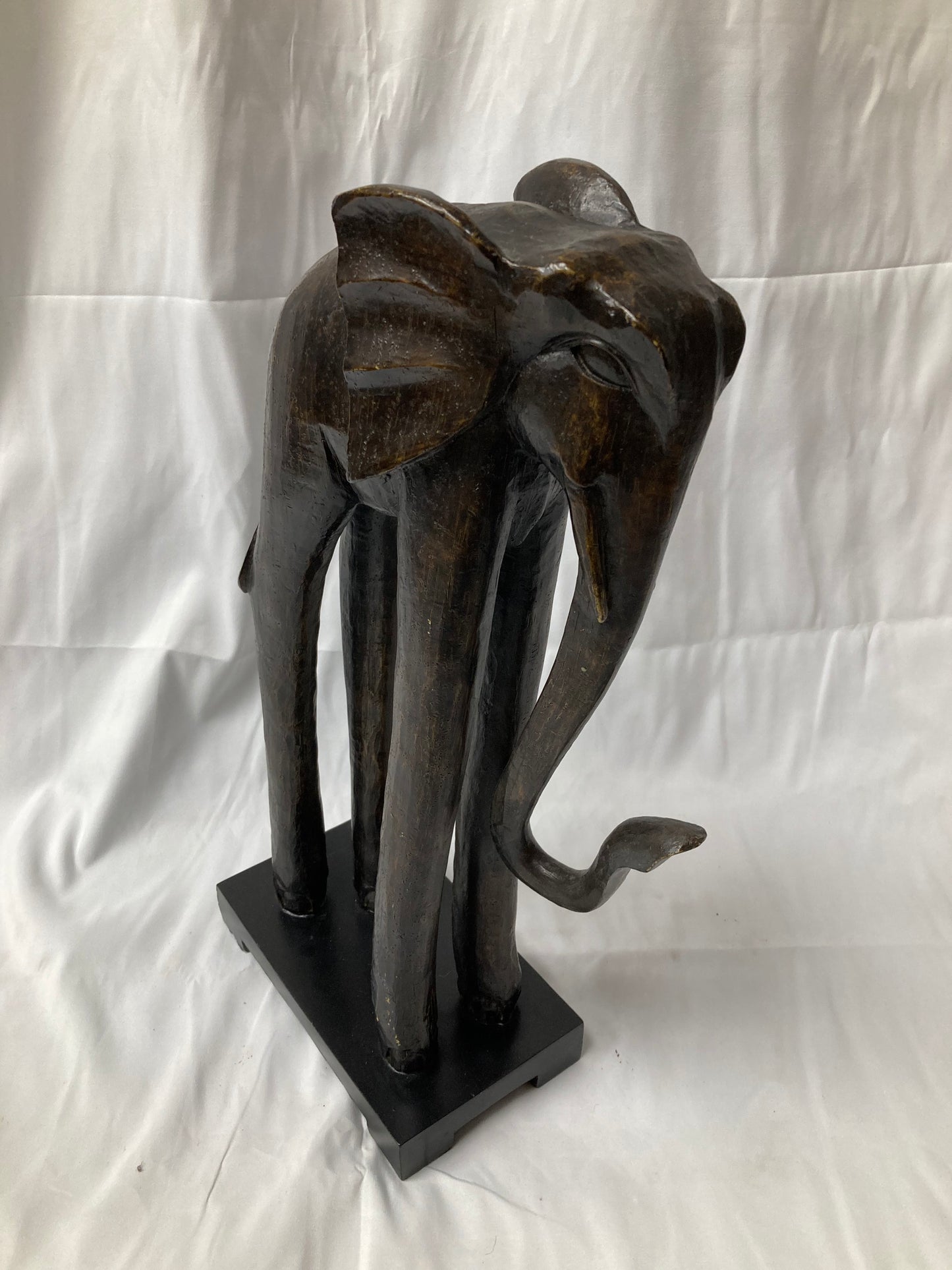 Carved Wooden Elephant Statue