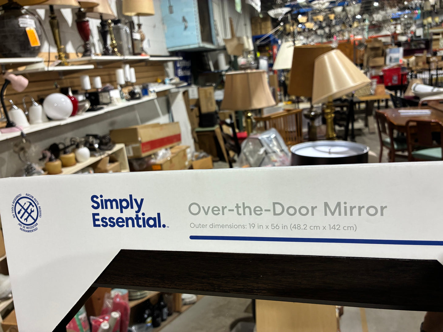 Simply Essential Dark Wood Over-the-Door Mirror