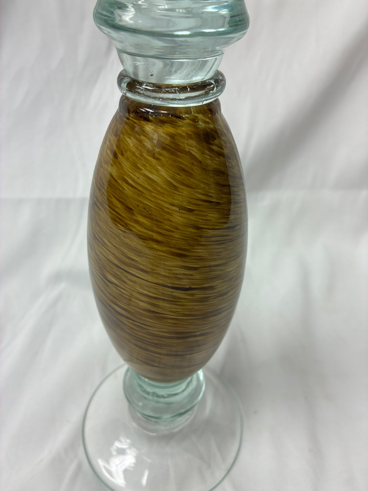Decorative Glass and Wood Tone Vase