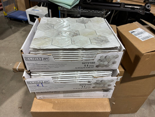 Elida Stoneridge Hex Recycled Glass Mosaic Tile