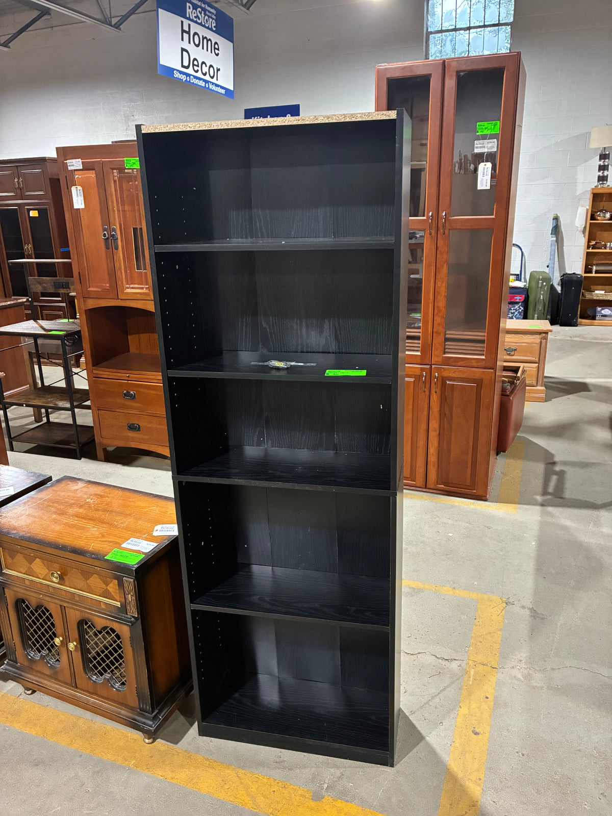 Tall Black Adjustable Bookshelf