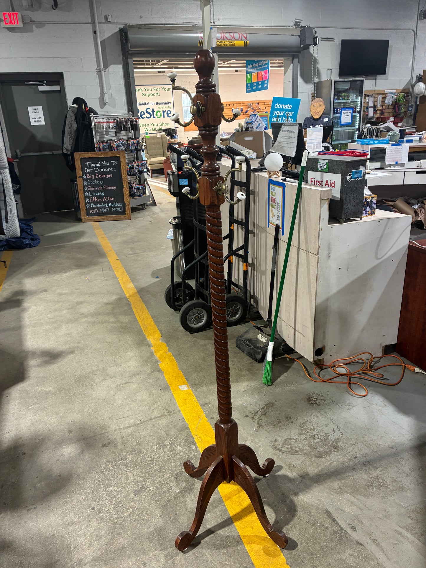 Vintage Solid Wood Coat Rack